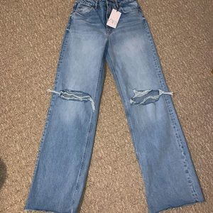 Brand new high rise, wide leg ZARA jeans. (Tags on)